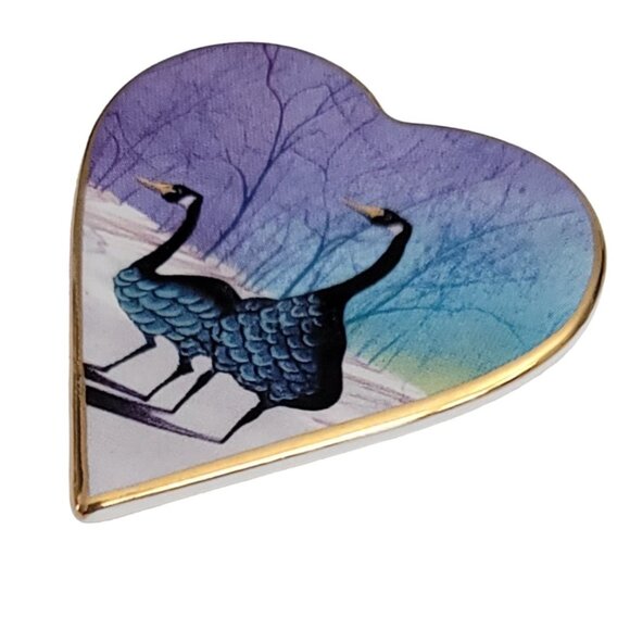 P Buckley Moss Never Ending Love Canada Geese Heart Brooch Pendant, M400 - Picture 5 of 8